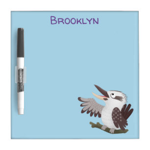 Cute funny laughing kookaburra cartoon dry erase board
