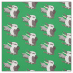 Cute funny laughing kookaburra cartoon fabric