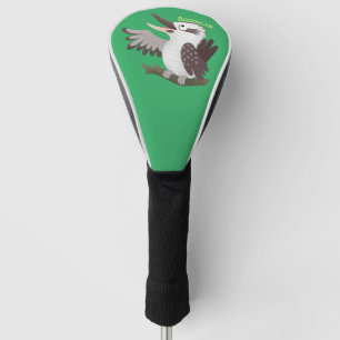 Cute funny laughing kookaburra cartoon golf head cover