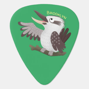 Cute funny laughing kookaburra cartoon guitar pick