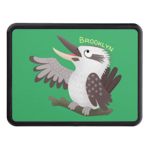 Cute funny laughing kookaburra cartoon hitch cover