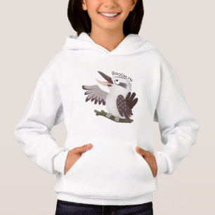 Cute funny laughing kookaburra cartoon hoodie