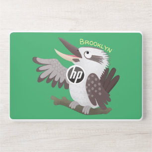 Cute funny laughing kookaburra cartoon HP laptop skin