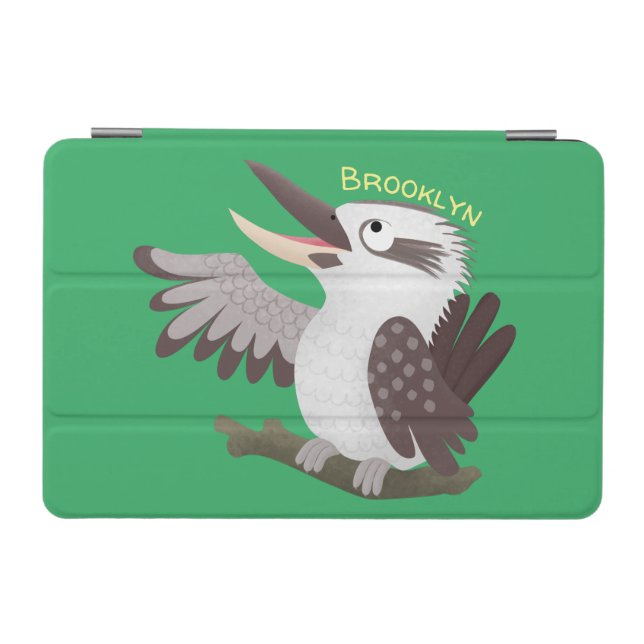 Cute funny laughing kookaburra cartoon iPad mini cover (Horizontal)