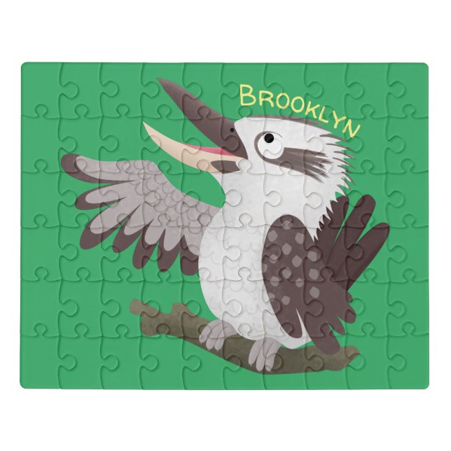 Cute funny laughing kookaburra cartoon jigsaw puzzle (Puzzle Horizontal)