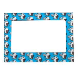 Cute funny laughing kookaburra cartoon magnetic frame