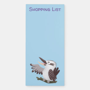 Cute funny laughing kookaburra cartoon magnetic notepad