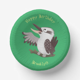 Cute funny laughing kookaburra cartoon paper bowls