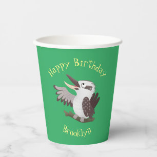 Cute funny laughing kookaburra cartoon paper cups