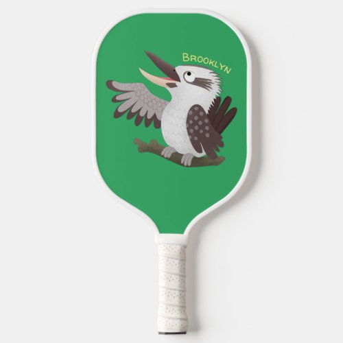 Cute funny laughing kookaburra cartoon  pickleball paddle