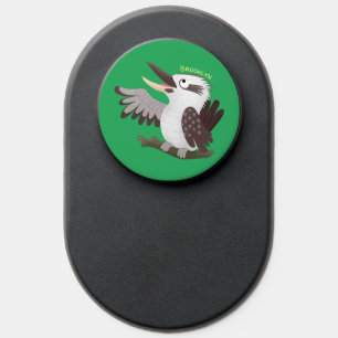 Cute funny laughing kookaburra cartoon PopSocket