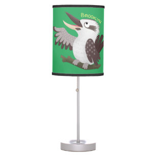 Cute funny laughing kookaburra cartoon table lamp