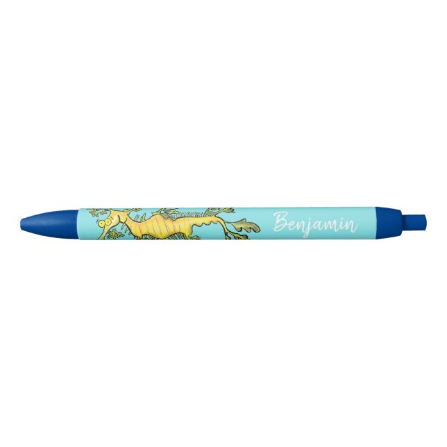 Cute funny leafy sea dragon cartoon illustration pen (Front)