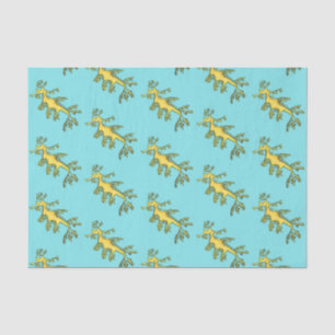 Cute funny leafy sea dragon cartoon illustration tissue paper