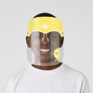 Cute funny lemon cartoon kids' face shield
