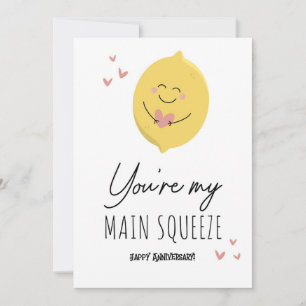 Cute Funny Lemon Squeeze Hearts Happy Anniversary Holiday Card