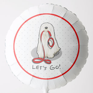 Cute Funny Let's Go! Walk Komondor Dog with Leash Balloon