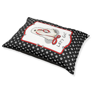 Cute Funny Let's Go! Walk Komondor Dog with Leash Pet Bed