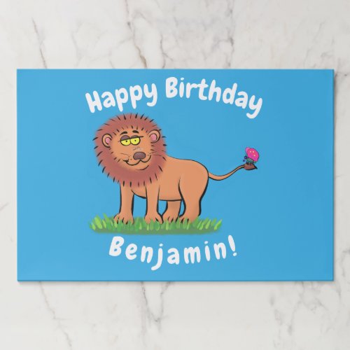 Cute funny lion with butterfly cartoon paper pad