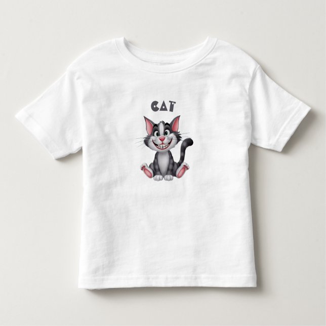 Cute funny little cat toddler t-shirt (Front)