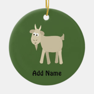 Cute Funny Little Goat Ceramic Ornament