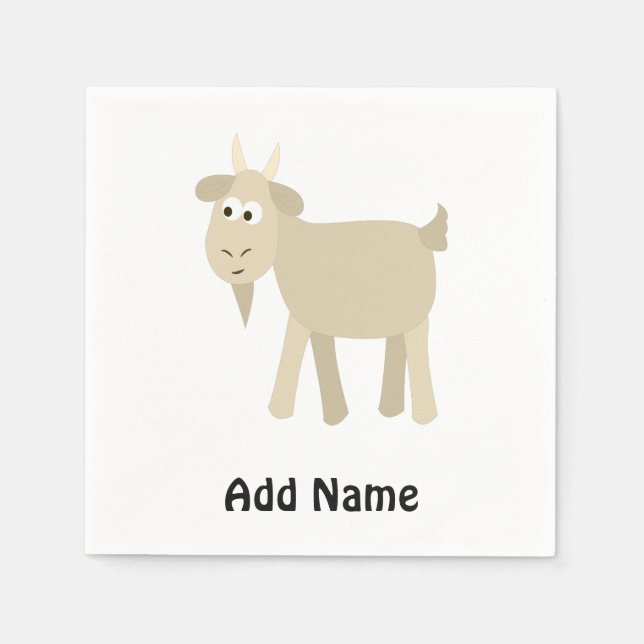 Cute Funny Little Goat Napkins (Front)