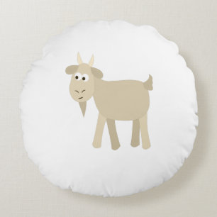 Cute Funny Little Goat Round Pillow