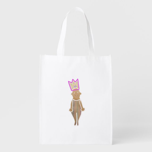 Cute funny little king grocery bag (Front)
