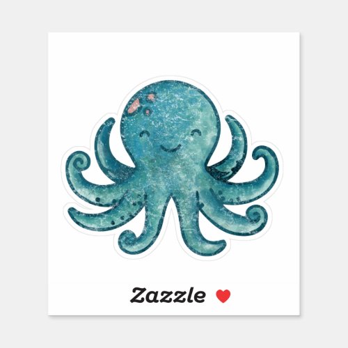 Cute funny little octopus for kids sticker
