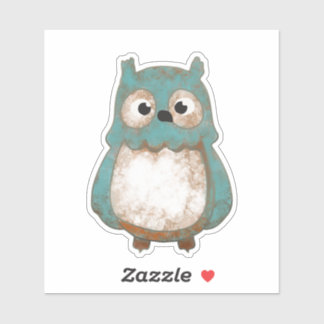 Cute funny little owl for kids sticker