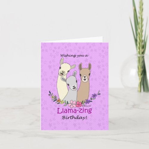 Cute Funny Llama Alpaca Sweet Animal pun Birthday  Card