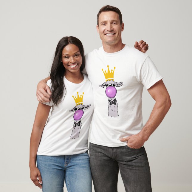 Cute & Funny Llama Blowing a Bubble T-Shirt (Unisex)