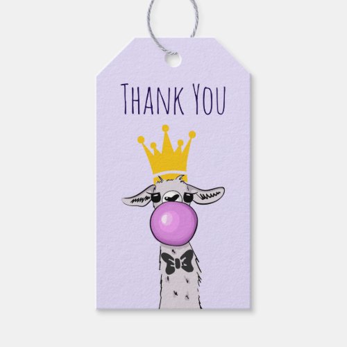 Cute Funny Llama Illustration Thank You Gift Tags