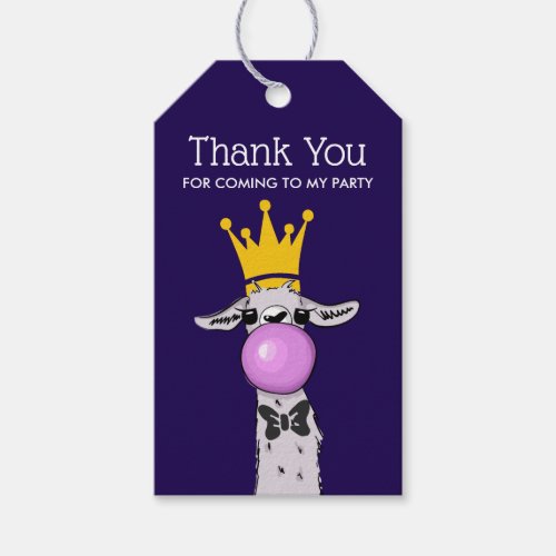 Cute Funny Llama Illustration Thank You Gift Tags