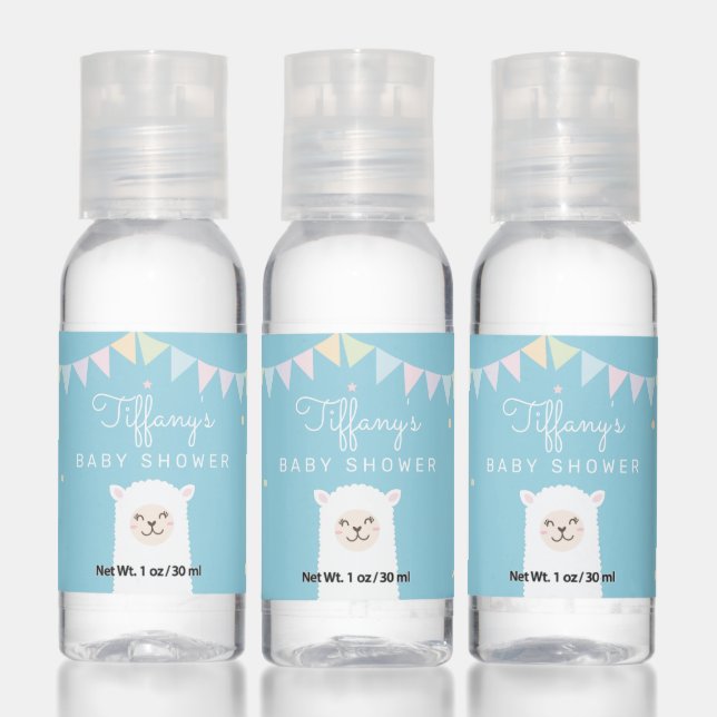 Cute Funny Llama Momma Fiesta Baby Shower Favor Hand Sanitizer (Set)