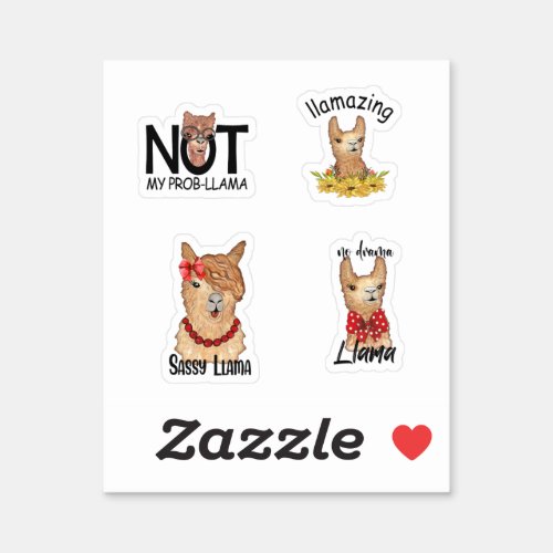 Cute Funny Llama  Stickers