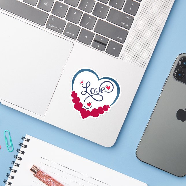 Cute  Funny Love  Sticker (Laptop w/ iPhone)