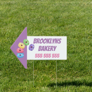 Cute funny macaroons bakery cartoon sign