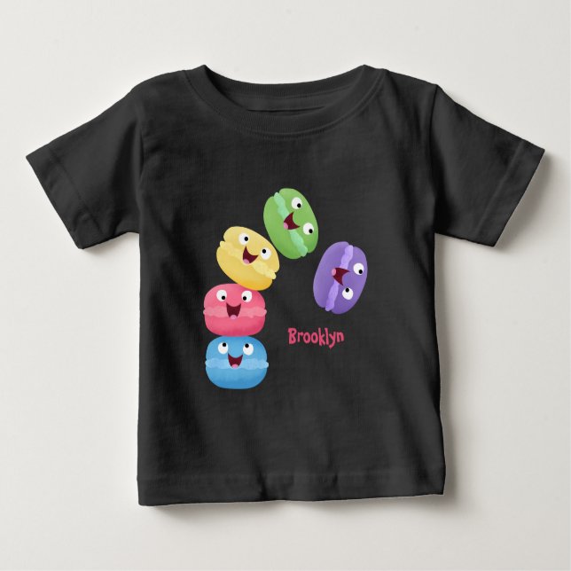 Cute funny macaroons cartoon illustration baby T-Shirt (Front)
