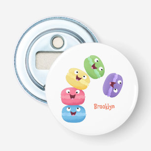 Cute funny macaroons cartoon illustration bottle opener