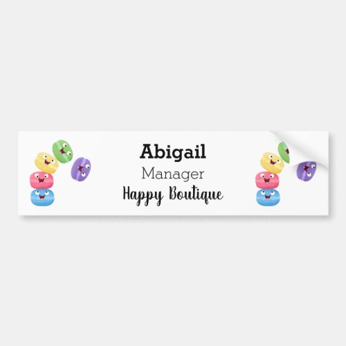 Cute funny macaroons cartoon illustration bumper sticker