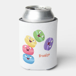 Cute funny macaroons cartoon illustration can cooler