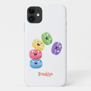 Cute funny macaroons cartoon illustration iPhone 11 case