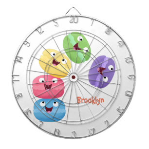 Cute funny macaroons cartoon illustration dart board