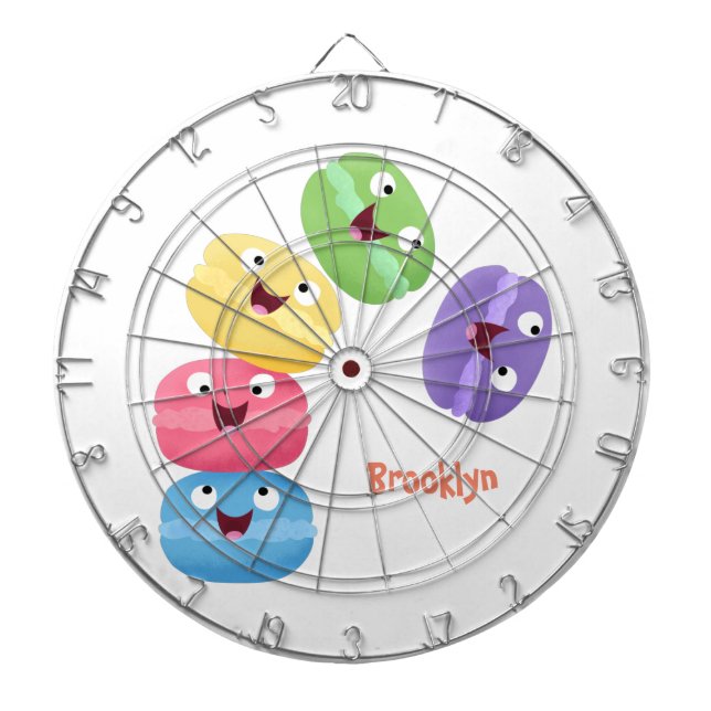 Cute funny macaroons cartoon illustration  dart board (Front)