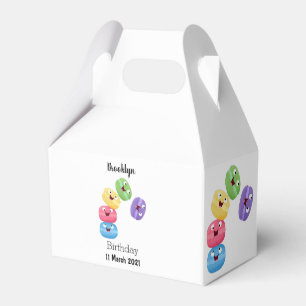 Cute funny macaroons cartoon illustration favor boxes