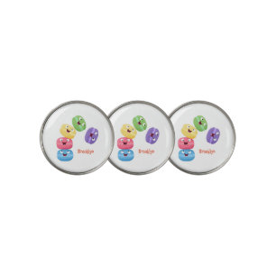 Cute funny macaroons cartoon illustration golf ball marker