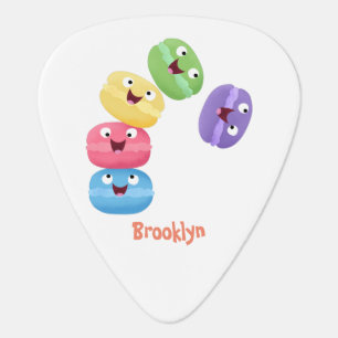 Cute funny macaroons cartoon illustration guitar pick