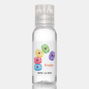 Cute funny macaroons cartoon illustration hand sanitizer