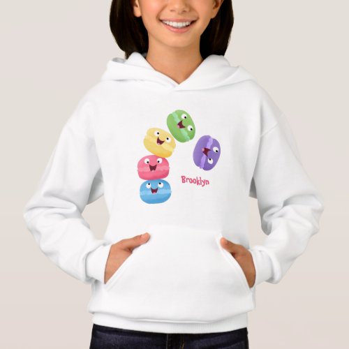 Cute funny macaroons cartoon illustration hoodie